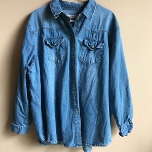 ASOS DENIM Long Sleeve Button Up Top